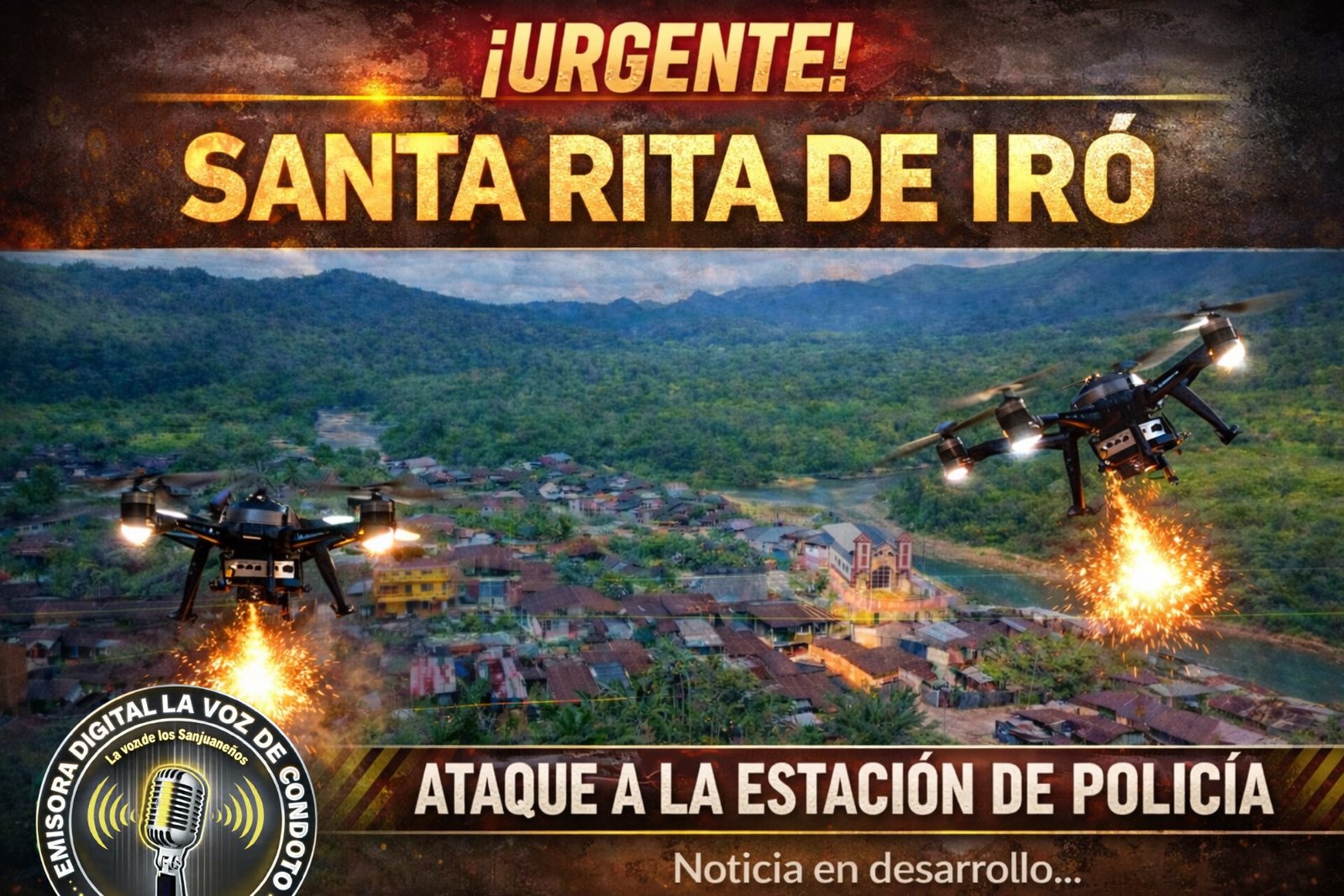 DE NUEVO SE VE TURBADO EL CASCO URBANO DEL MUNICIPIO DE SANTA RITA DEL RÍO IRÓ